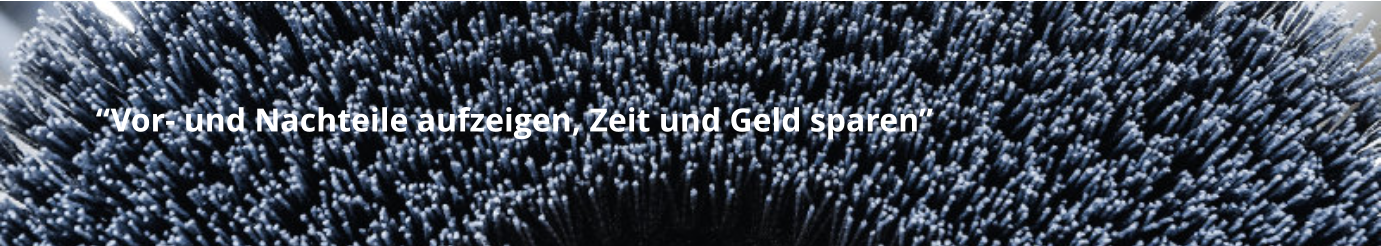 “Vor- und Nachteile aufzeigen, Zeit und Geld sparen”